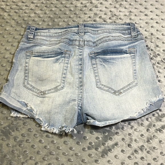 REWASH Light Blue Distressed Denim Shorts 28 - Picture 2 of 7